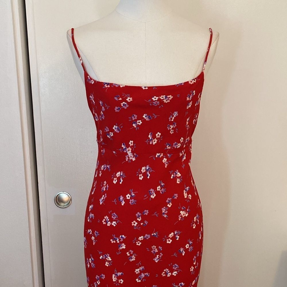 Flynn Skye Jackie Ciao For Now Red Floral Slip Dress Size XS - Picture 3 of 16